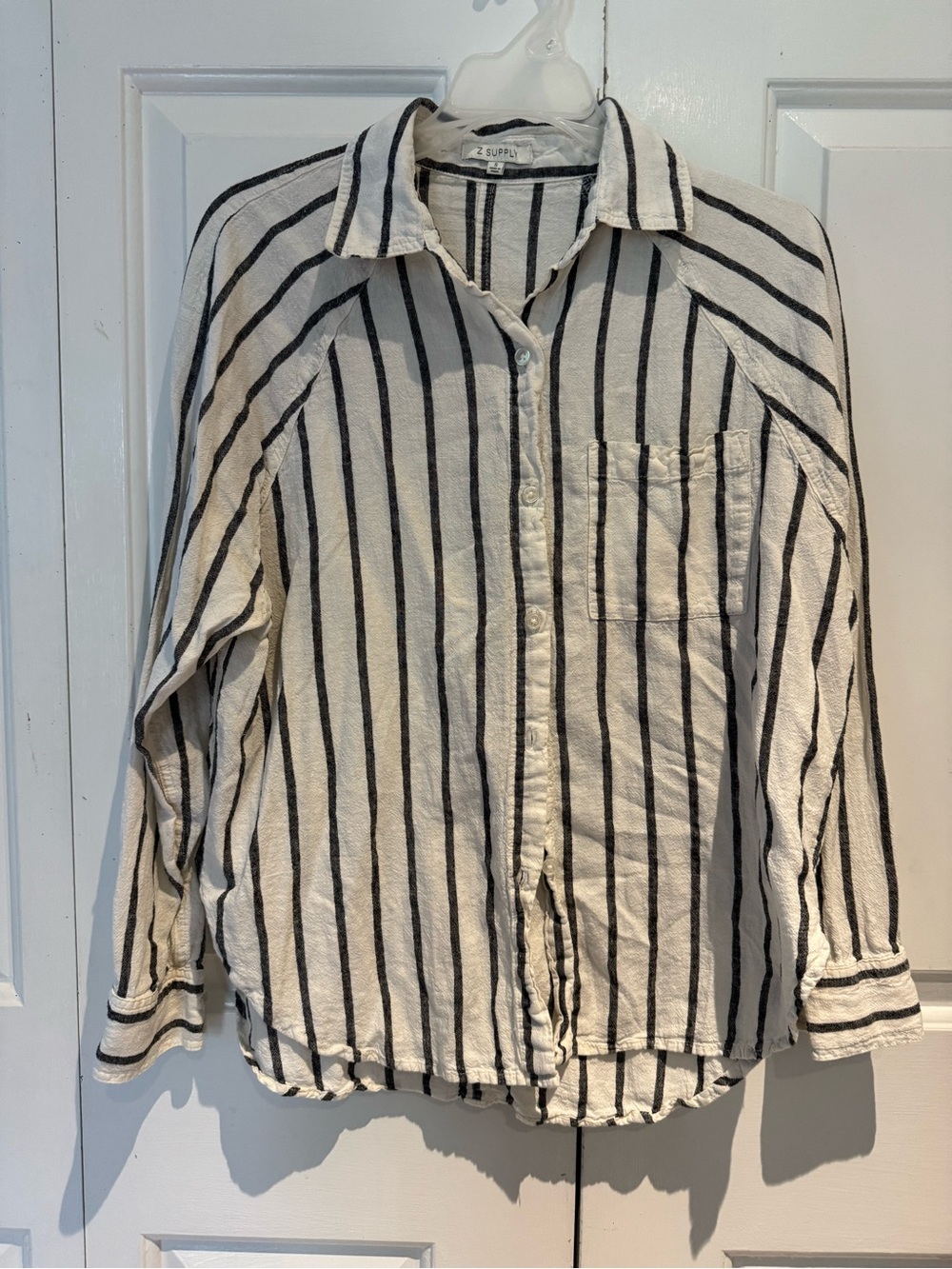 Perfect Linen Striped Button-Up Top - Picture 5 of 10